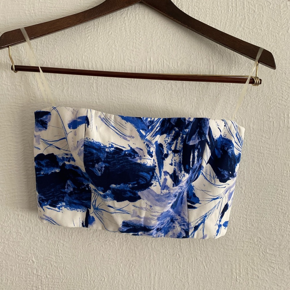Blue & White Rubber Ducky brand Crop Bustier